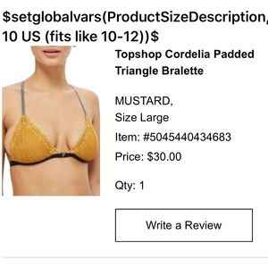 Topshop Intimates & Sleepwear - Topshop Cordelia Bralette in Mustard and Navy Blue Topshop Intimates & Sleepwear - Topshop Cordelia Bralette in Mustard and Navy Blue
